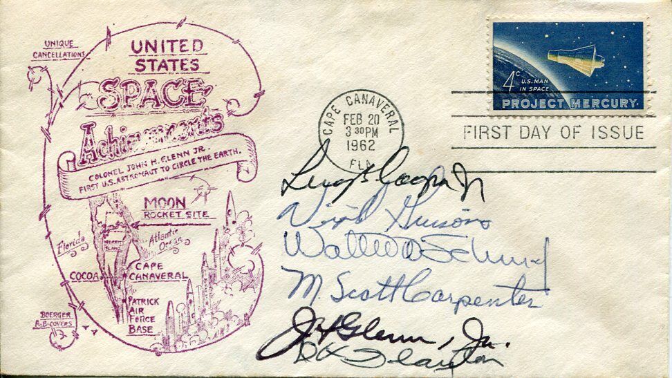 Mercury Seven Astronaut Gus Grissom John Glenn Deke Slayton Shepard Signed JSA