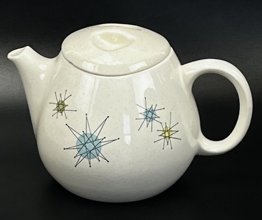 Vintage Franciscan Atomic Starburst Teapot with Lid 1850 MCM USA Earthenware