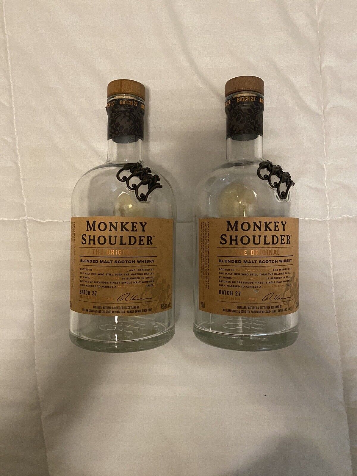 Monkey Shoulder Whiskey Bottle, With Original Cork,  Batch 27, No Chips