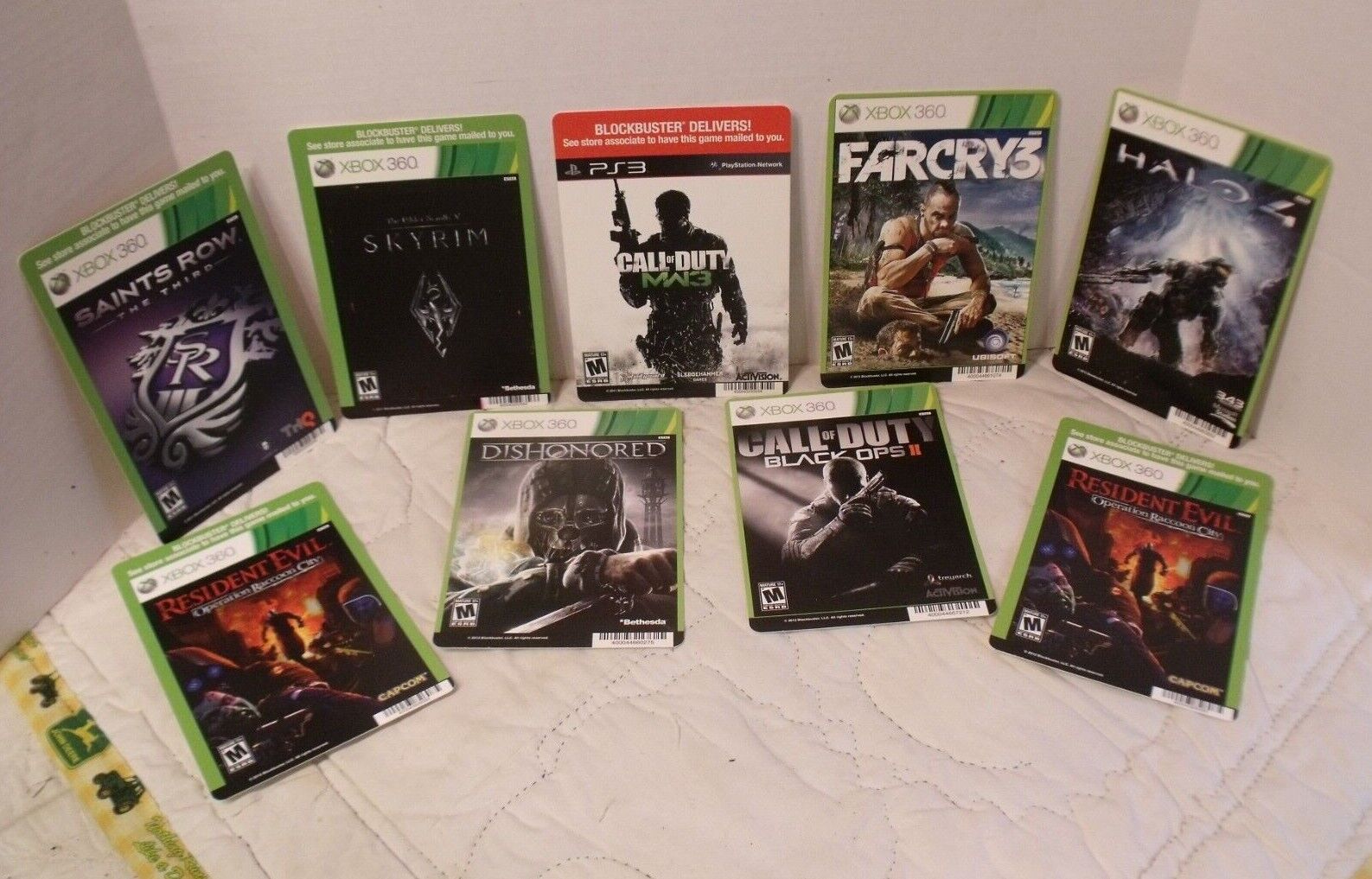 Blockbuster XBOX 360 Video Gaming Backer Cards LOT OF 9  8\
