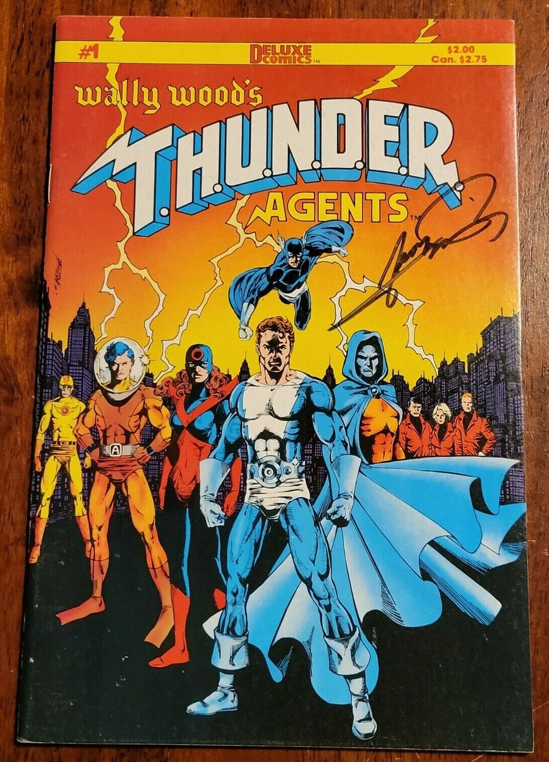 Wally Wood's THUNDER AGENTS #1 George Perez signed Deluxe Comics 1st Psychosis