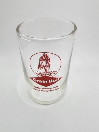Vintage Grain Belt Beer Drinking Glass with Red Design 