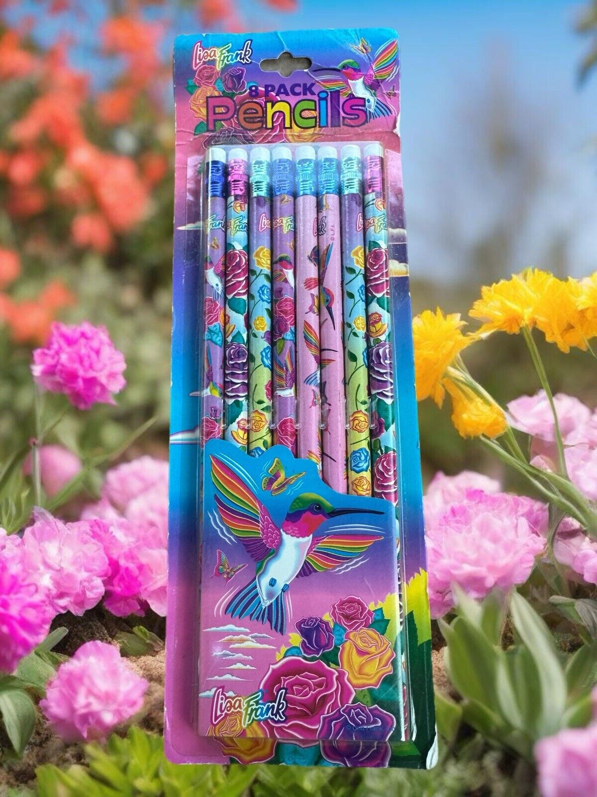 Lisa Frank 8 Pack Pencils P767 roses hummingbirds butterflies 052528767002