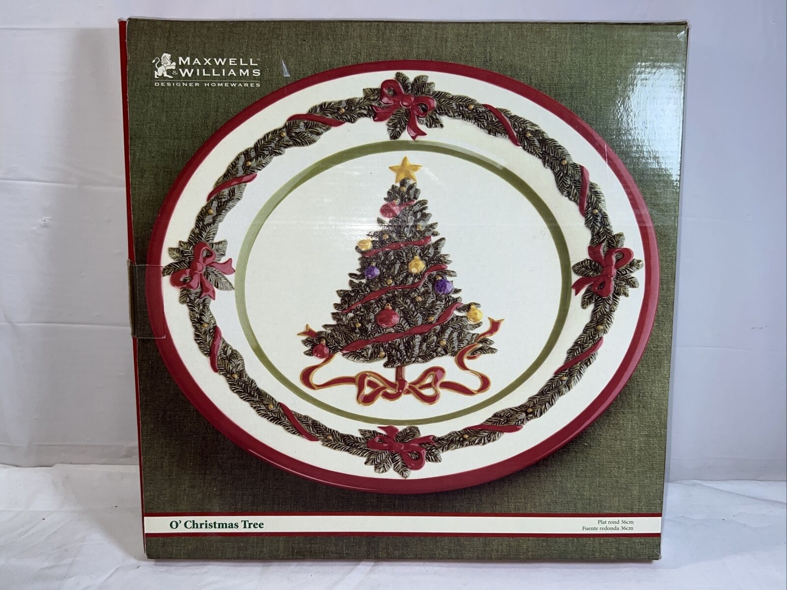 Maxwell & Williams O\' Christmas Tree Round Plate 36cm Great Condition