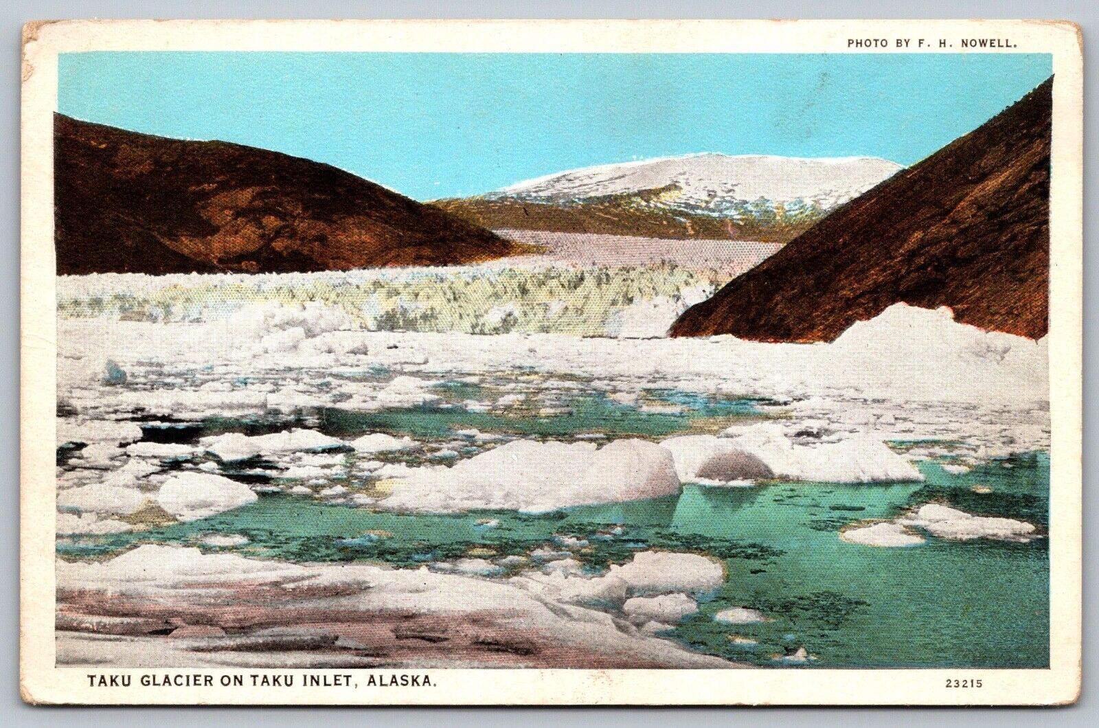 Taku Glacier on Taku Inlet Alaska Photo by FH Nowell 1920s Antique Postcard H12