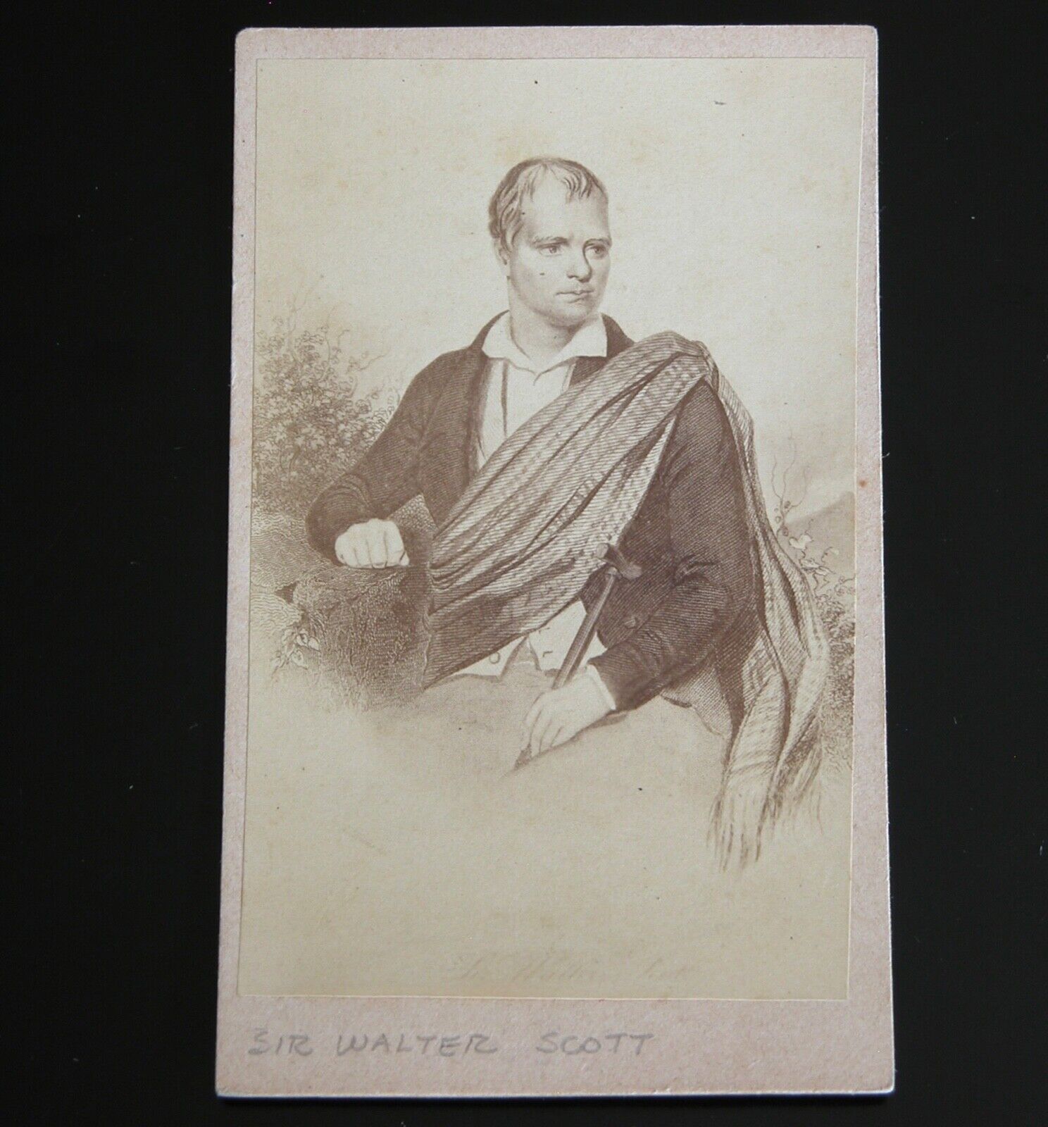 SIR WALTER SCOTT Poet CDV Portrait Albumen Print Scottish Novelist 1860s BOHR 
