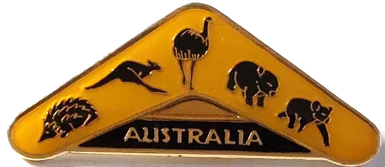 Australia Yellow Boomerang Souvenir Pin
