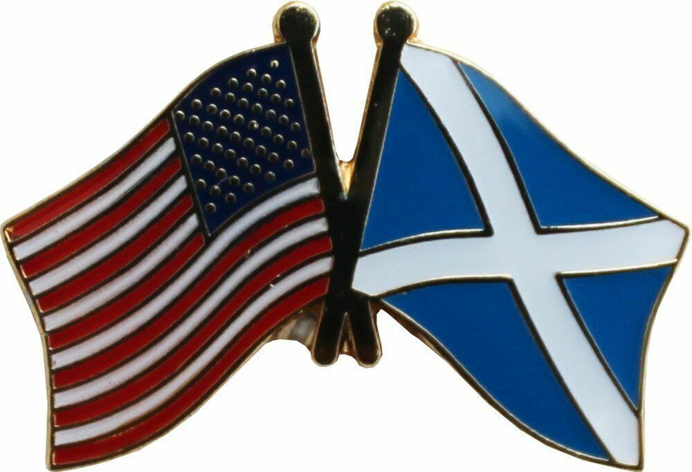 USA American Scotland Cross Friendship Flag Bike Motorcycle Hat Cap lapel Pin