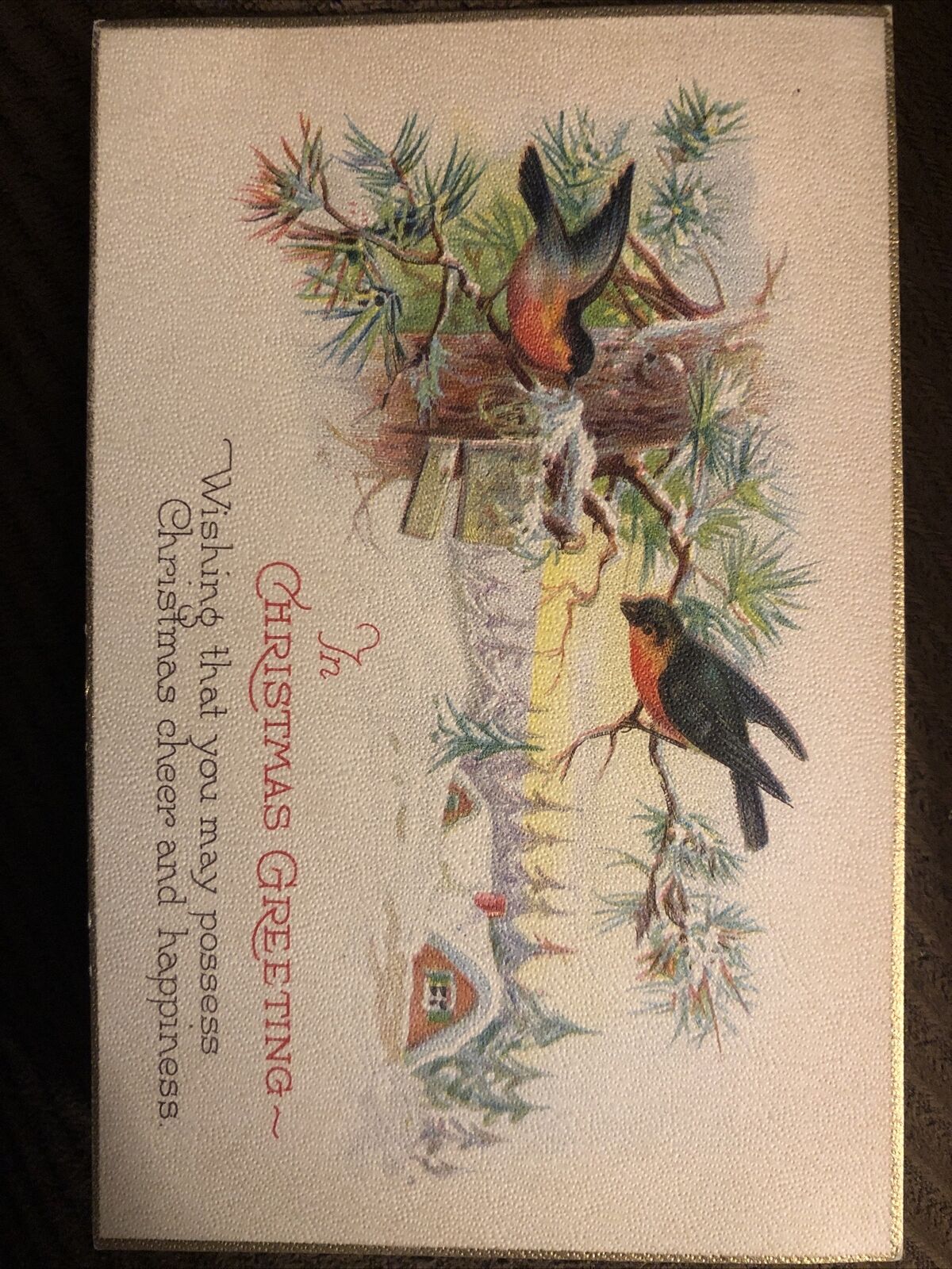 c1926 In Christmas Greeting Antique Postcard Vintage
