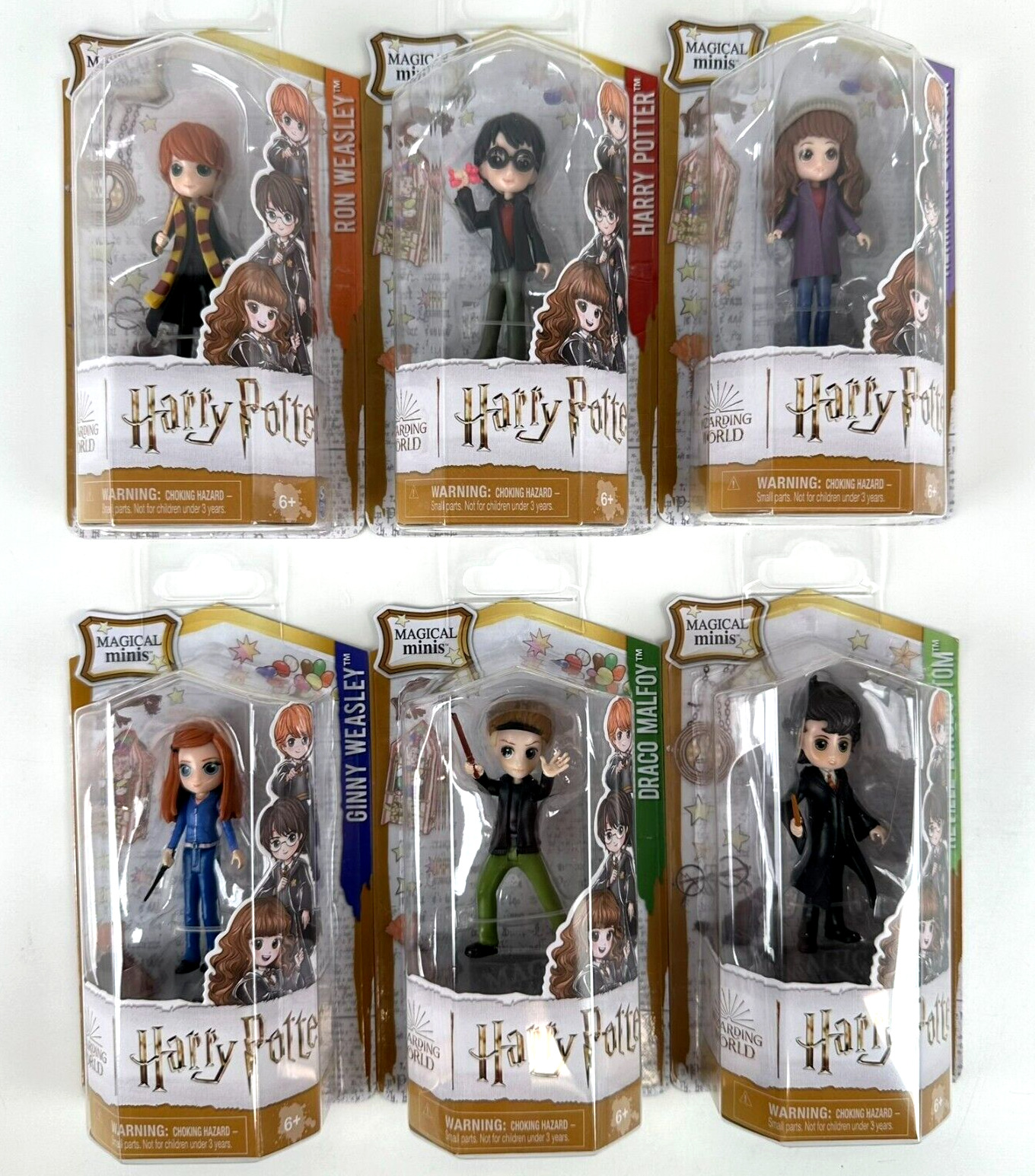 6 Magical Minis Wizarding World Harry Potter Ron Hermione Ginny Draco Neville