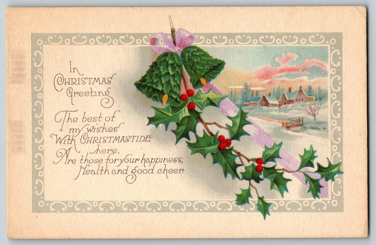 Christmas Holidays - In Christmas Greetings - Vintage Postcard - Unposted