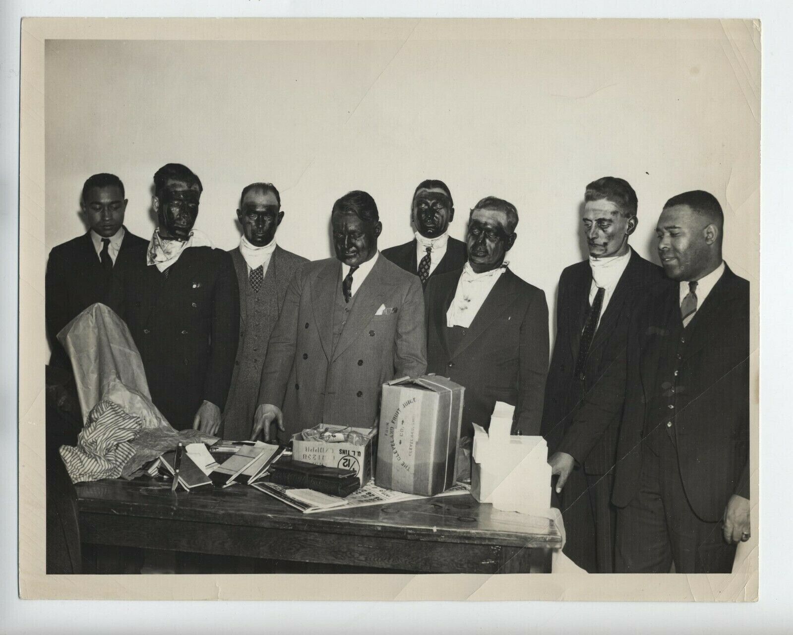 VICE SQUAD PHOTO WITH EVIDENCE AFRICAN AMERICAN VINTAGE 1938 ORIGINAL POLICE