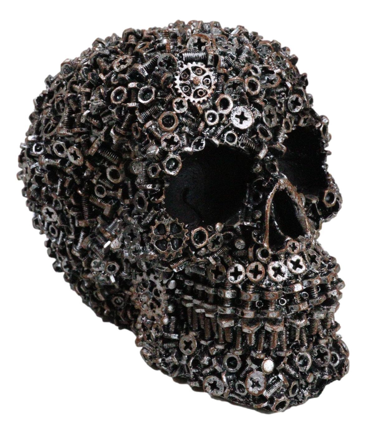 Junkyard Mechanic Gears Nuts Bolts And Screws Hardware Skull Decorative Figurine