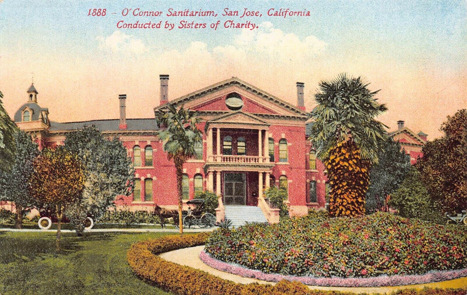 O'Connor Sanitarium, San Jose, California, early postcard, unused