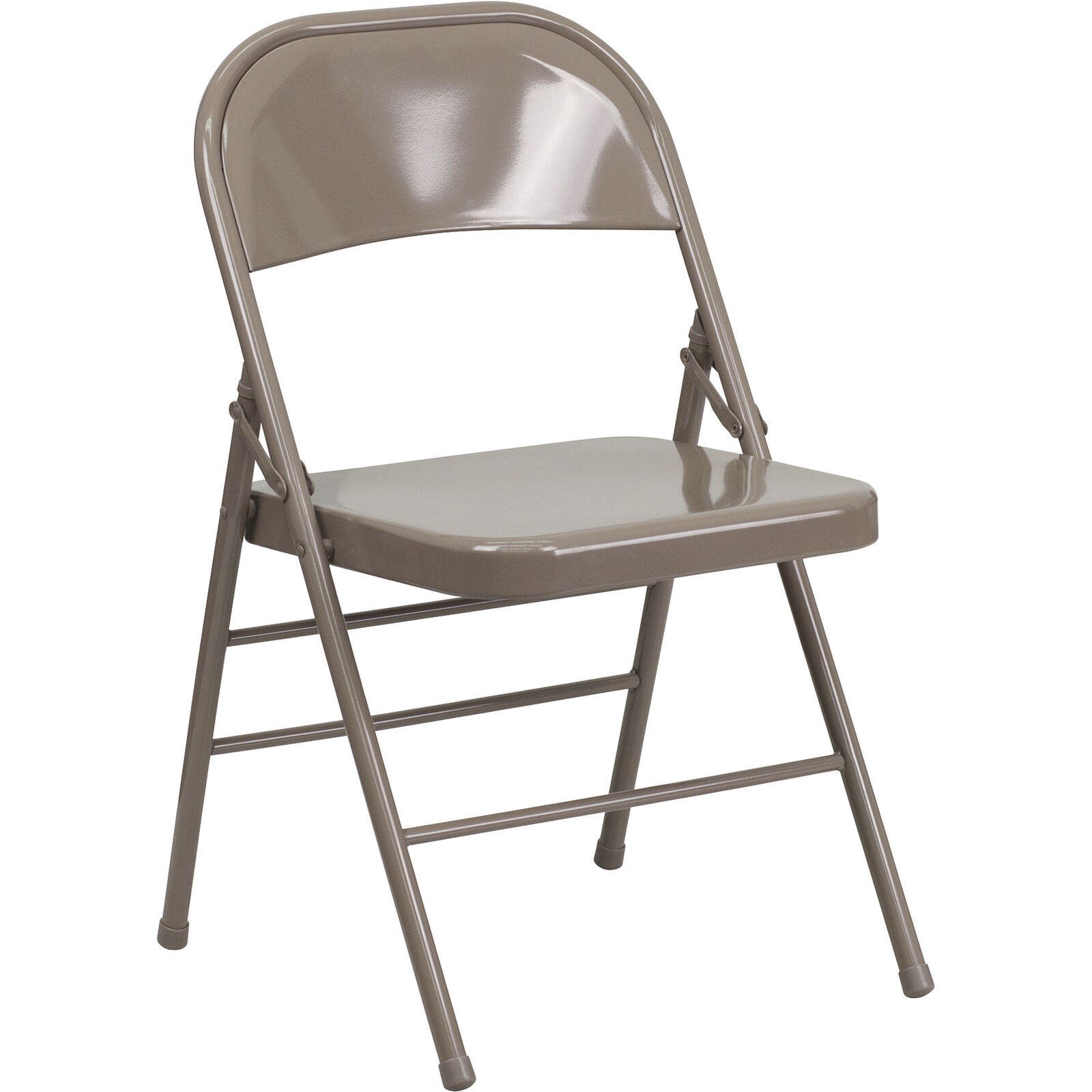 Flash Furniture Metal Folding Chair, Beige, 18 1/2in.W x 19in.D x 30in.H,
