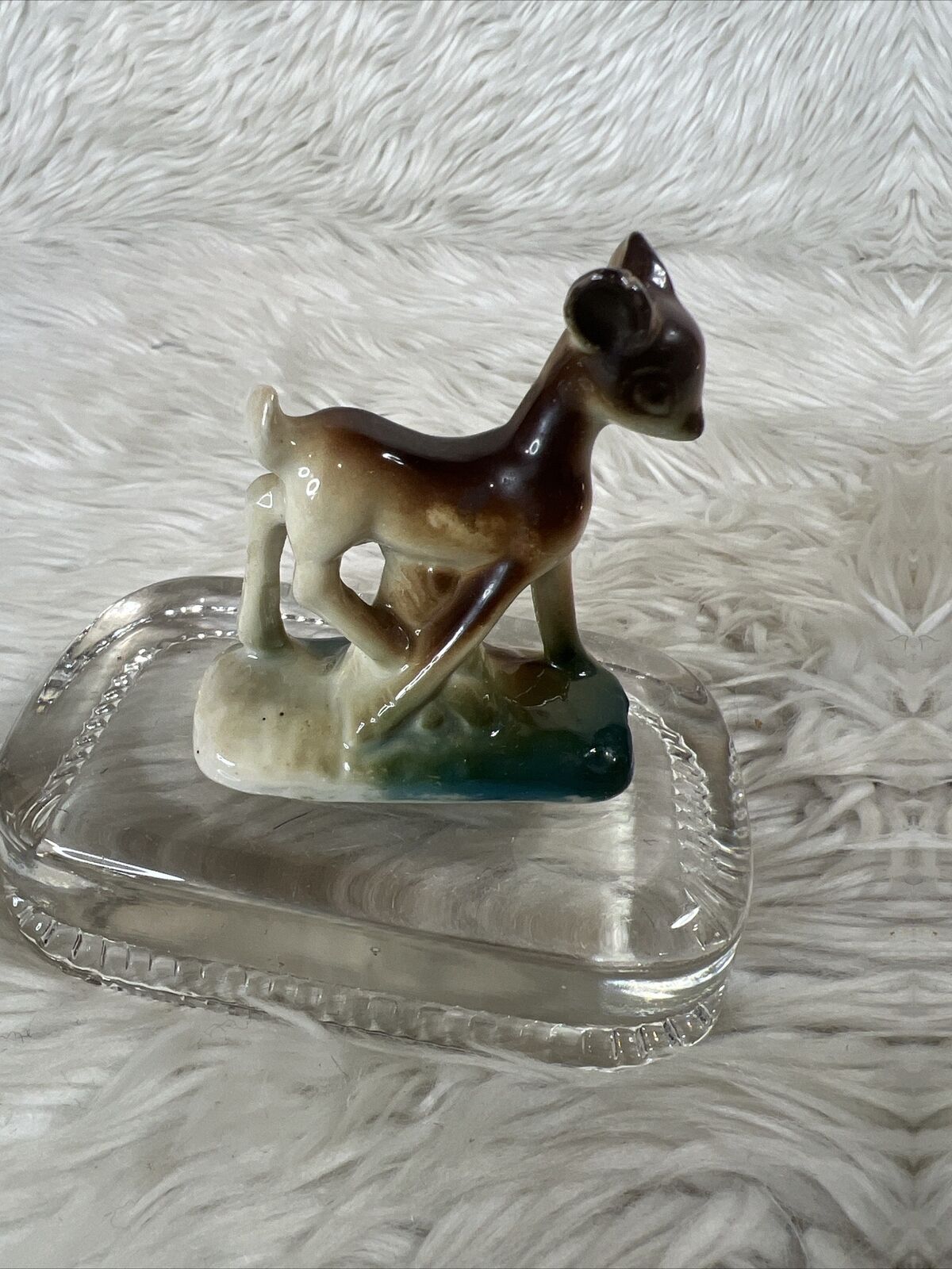 Deer Figurine Mini Porcelain Ceramic Made in Japan Standing Vtg 2 3/4”