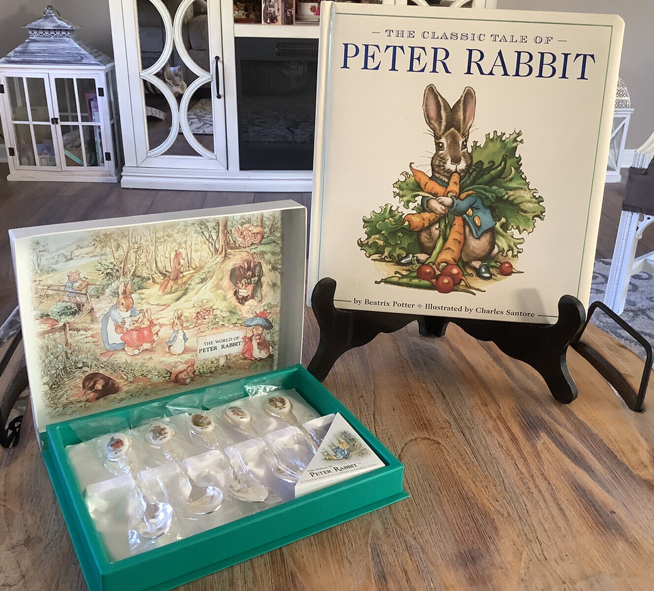 World Of Peter Rabbit Beatrix Potter New Asahi Spoon Set & Book 1st Edition Vtg