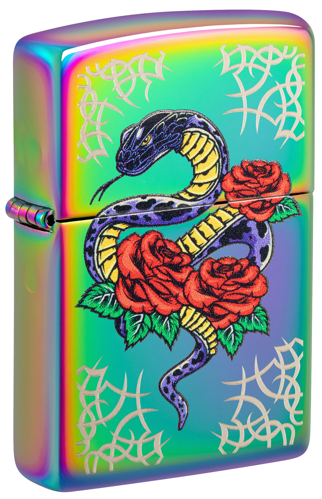 Zippo Rose Snake Tattoo Design Multi Color Windproof Lighter, 48395