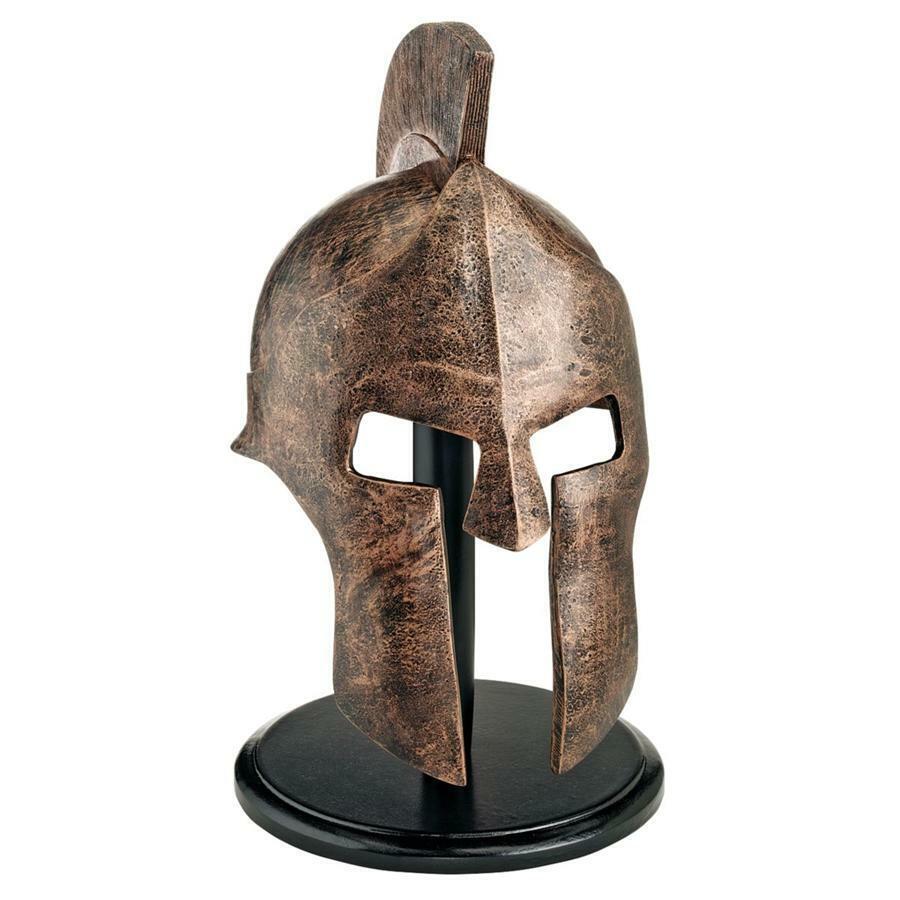 Early Hellenistic Greek Faux Bronze Warrior of Sparta Museum Mount Helmet Statue