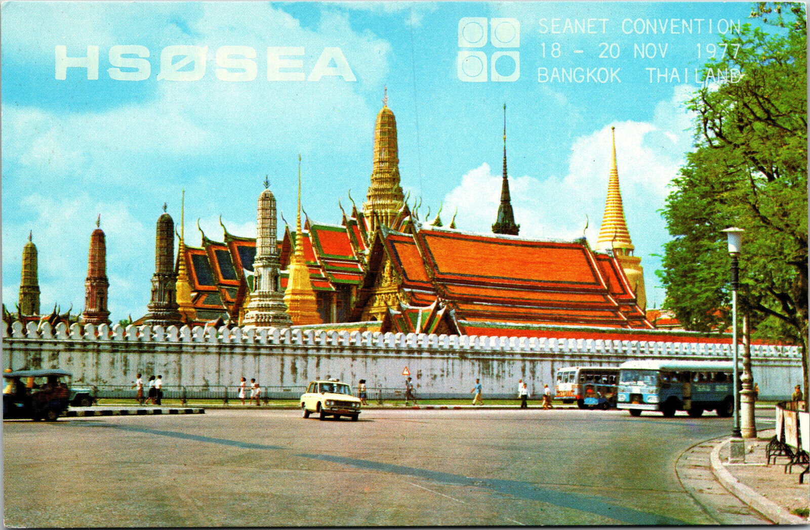 Vtg Ham Radio CB Amateur QSL QSO Card Postcard HS0SEA BANGKOK THAILAND 1977