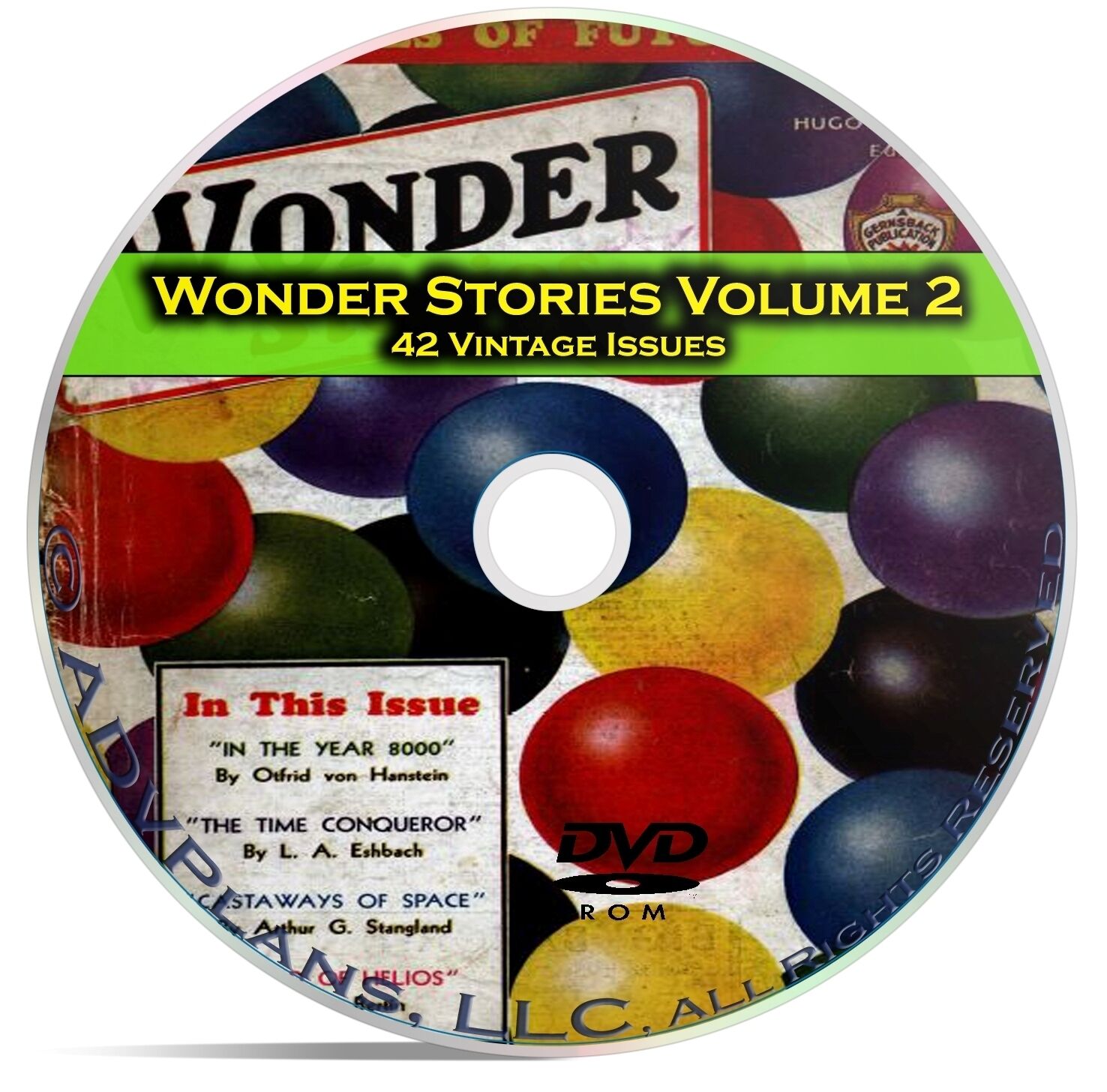 Wonder Stories, Vol 2, 42 Classic Pulp Magazine, Golden Science Fiction DVD C62