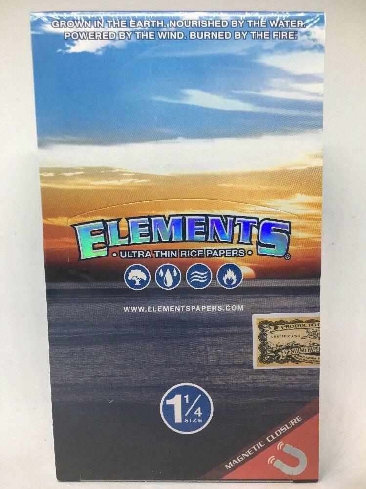 FREE GIFTS🎁Elements 1 1/4 Ultra Thin Rice🍚Rolling Paper🌏💦💨🔥Full📦Box 25pks
