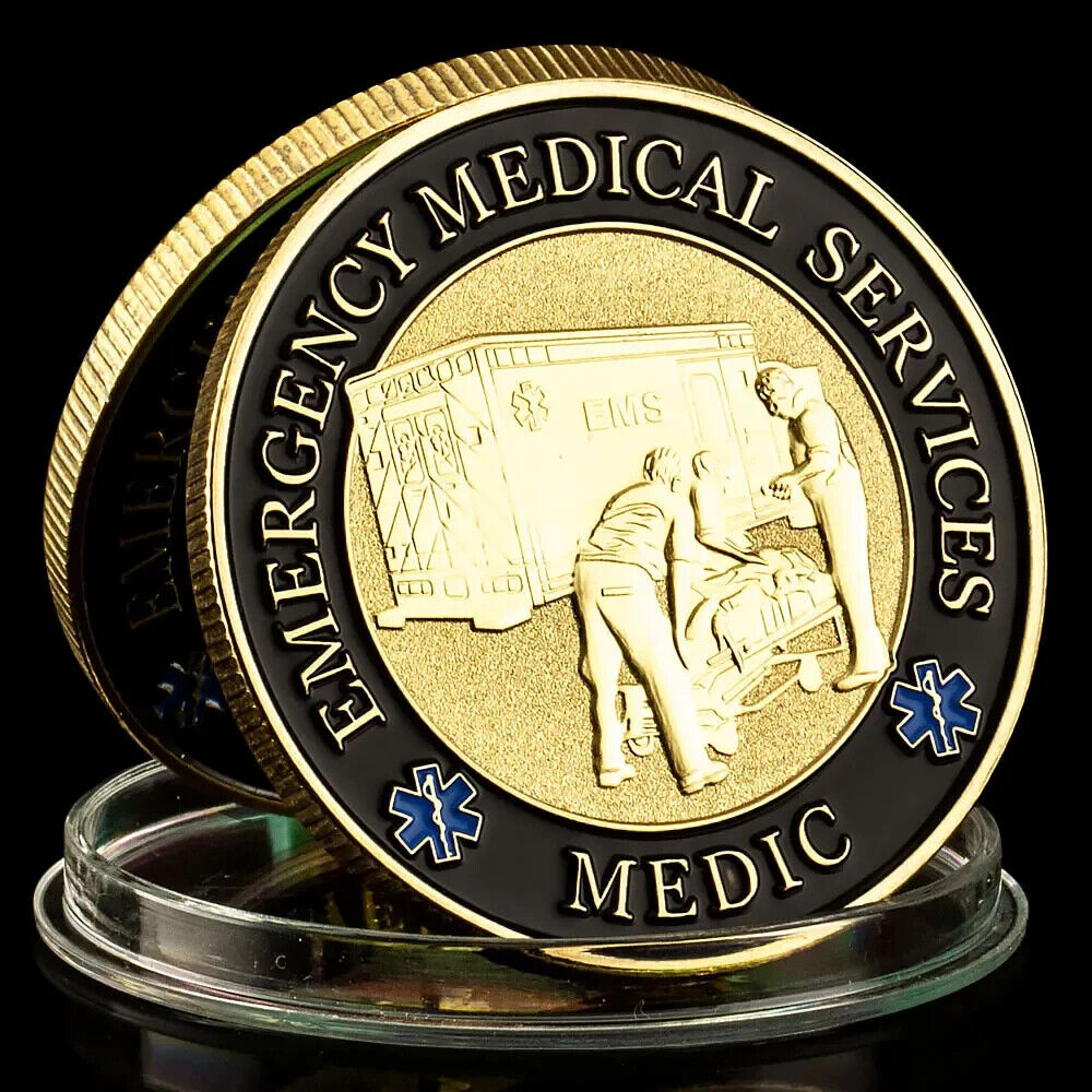 Emergency Medical Services EMS EMT Paramedic Challenge Coin Hero's Valor Prayer