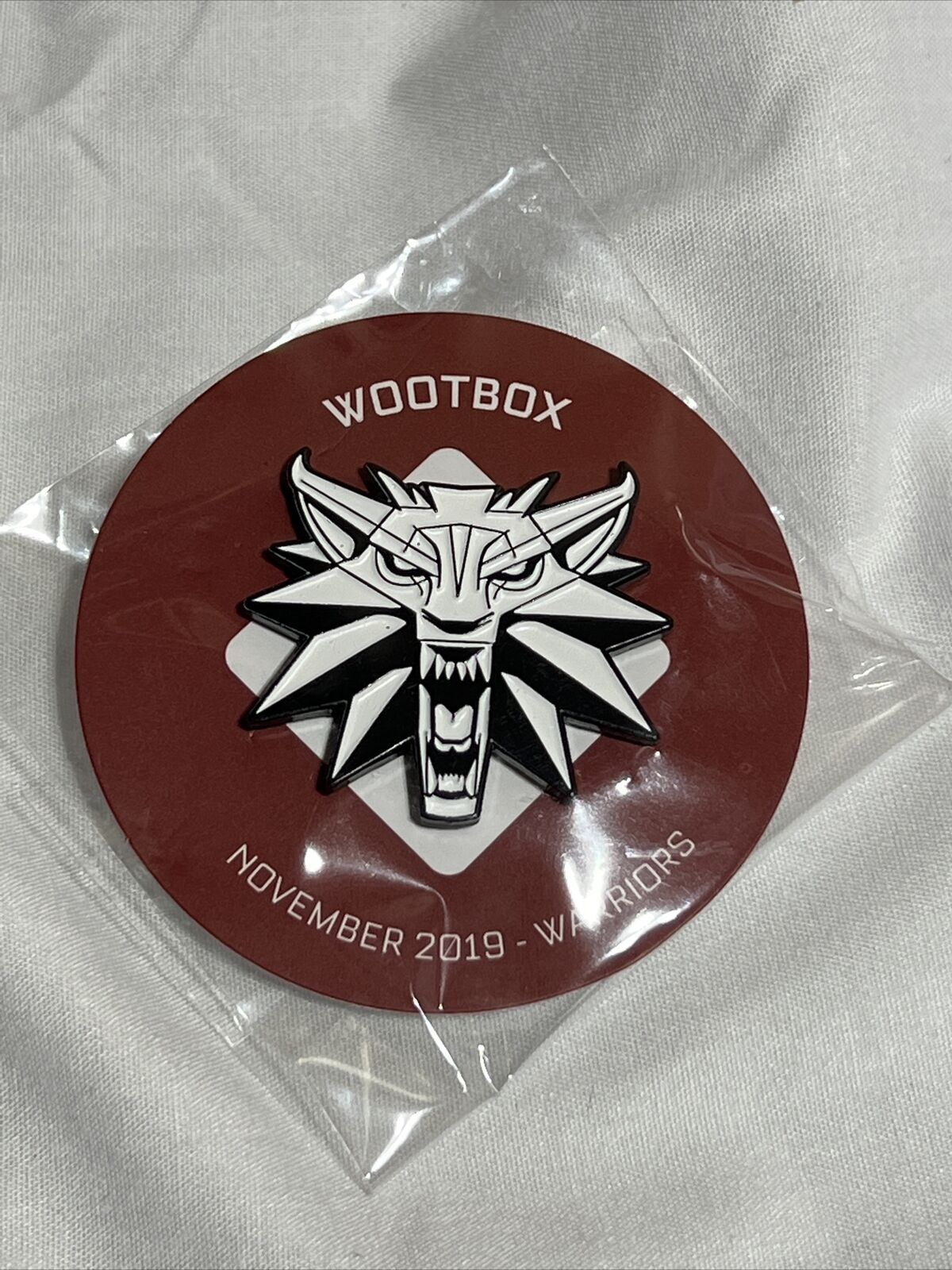 Logo metal warriors the witcher pin's officially licensed wootbox exclusive