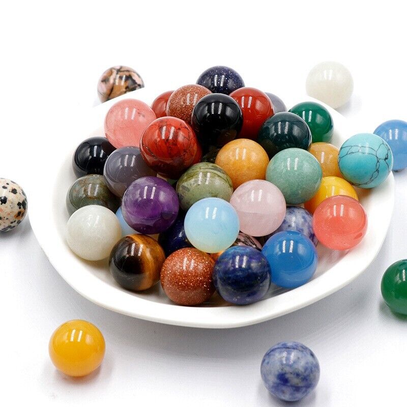20Pcs Wholesale Mixed Lot Natural Ball Quartz Crystal Sphere Reiki Healing Beads