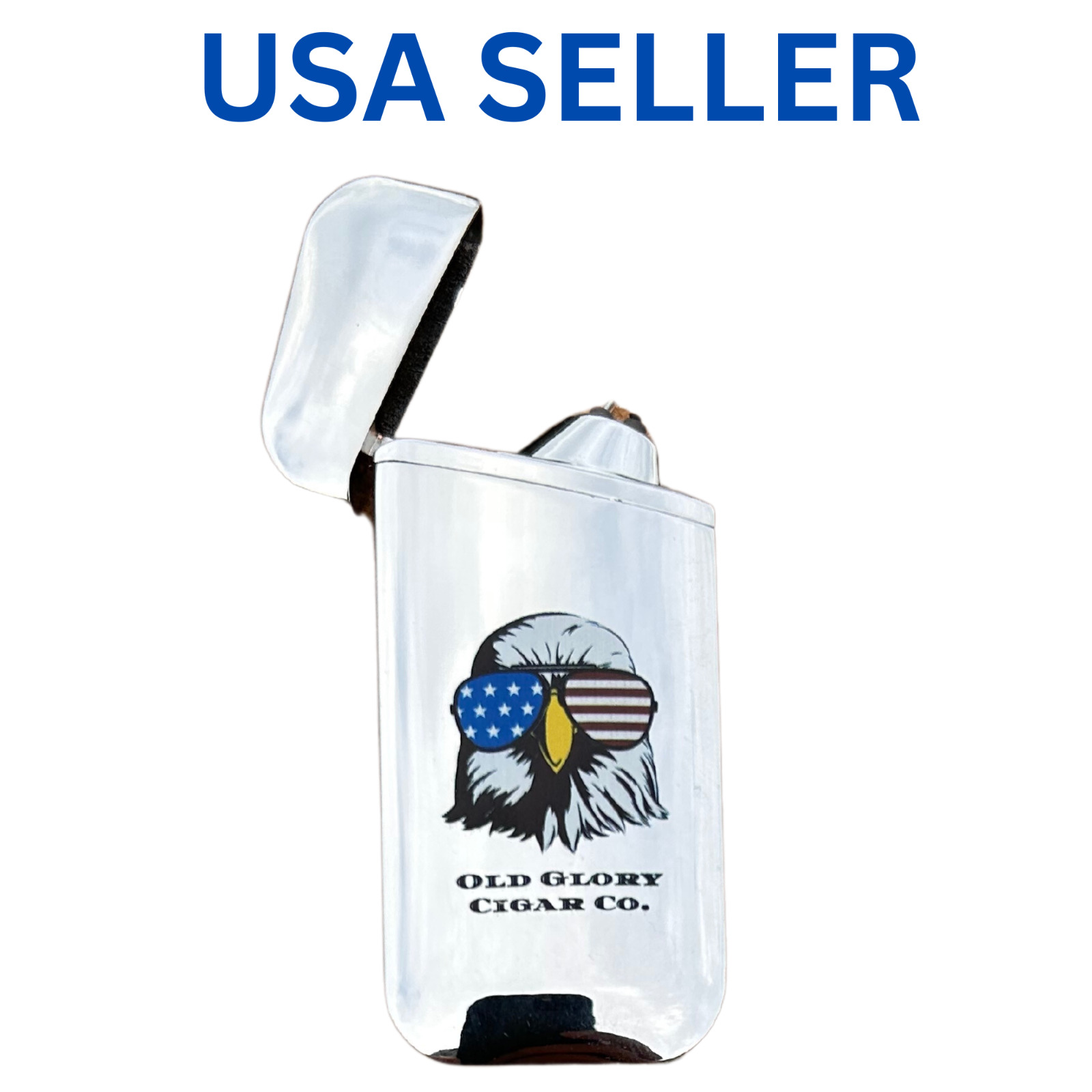 Old Glory Cigar Co. USB Rechargeable Dual Arc Electric Lighter USA Patriot Logo
