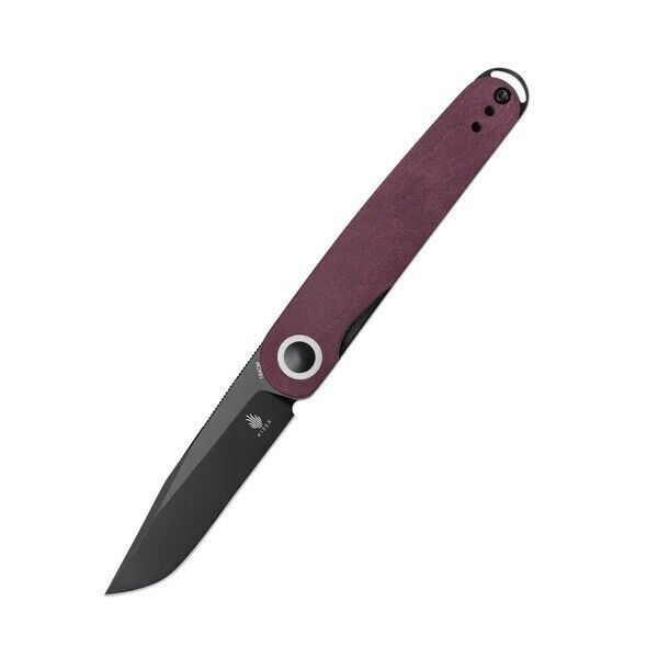 Kizer Azo Squidward Folding Knife Red Richlite Handle 154CM Plain Black V3604C3