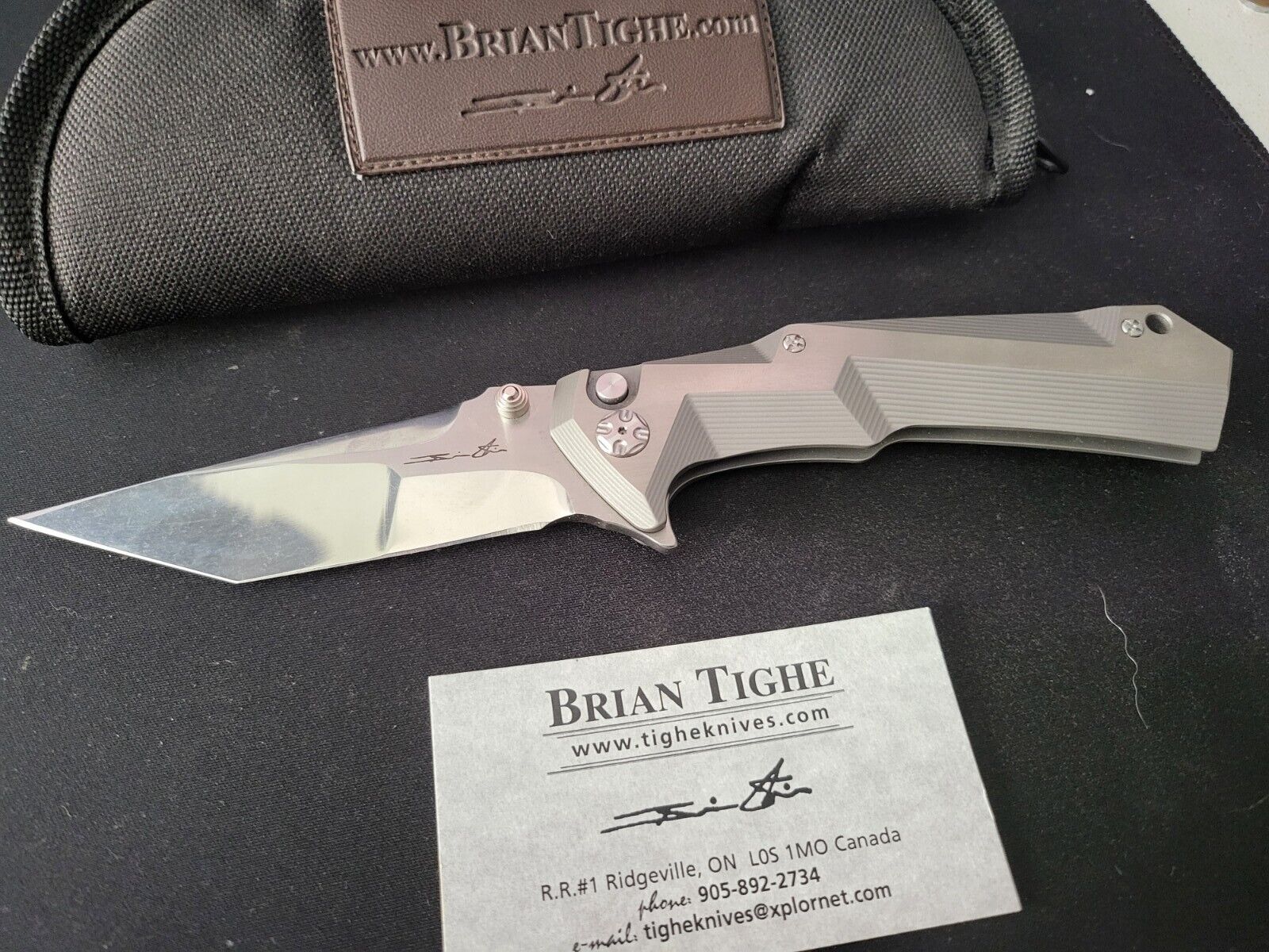 Brian Tighe Custom Tighe Tac Tanto Knife Titanium (4\