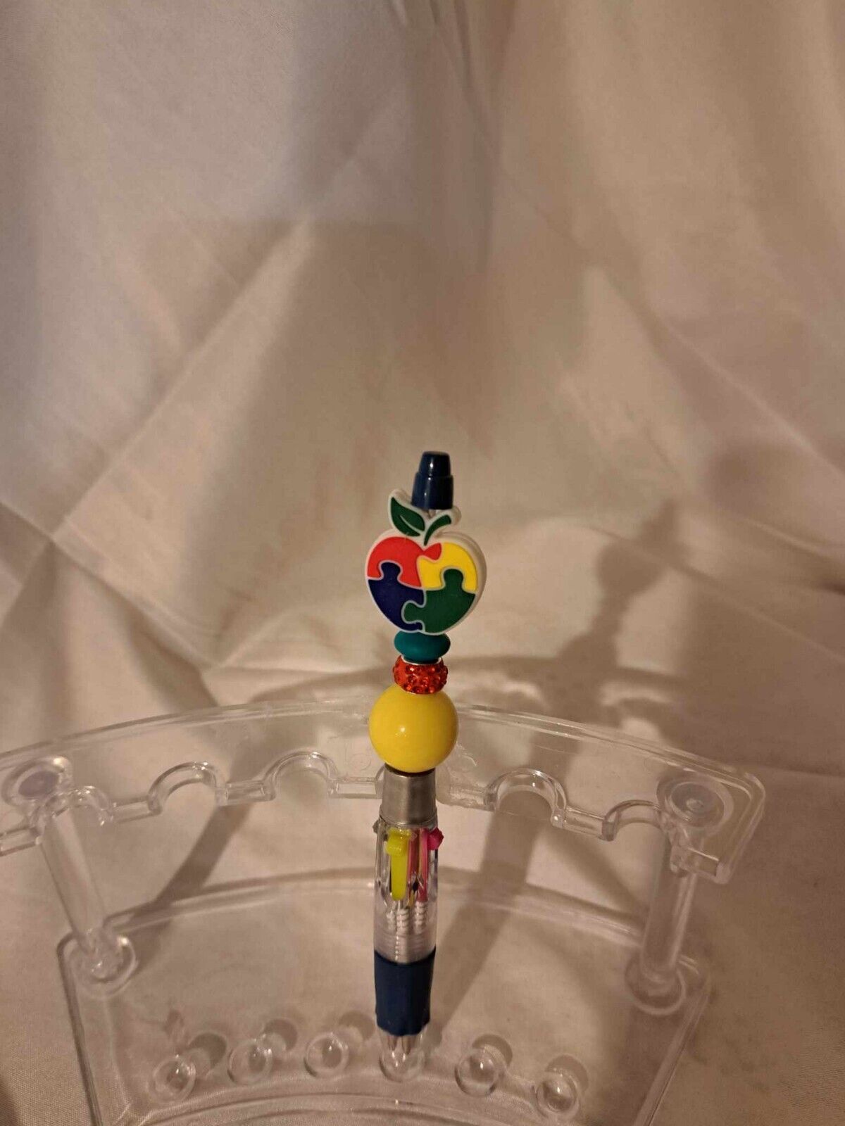 Handmade Autism Awareness Beaded Pen