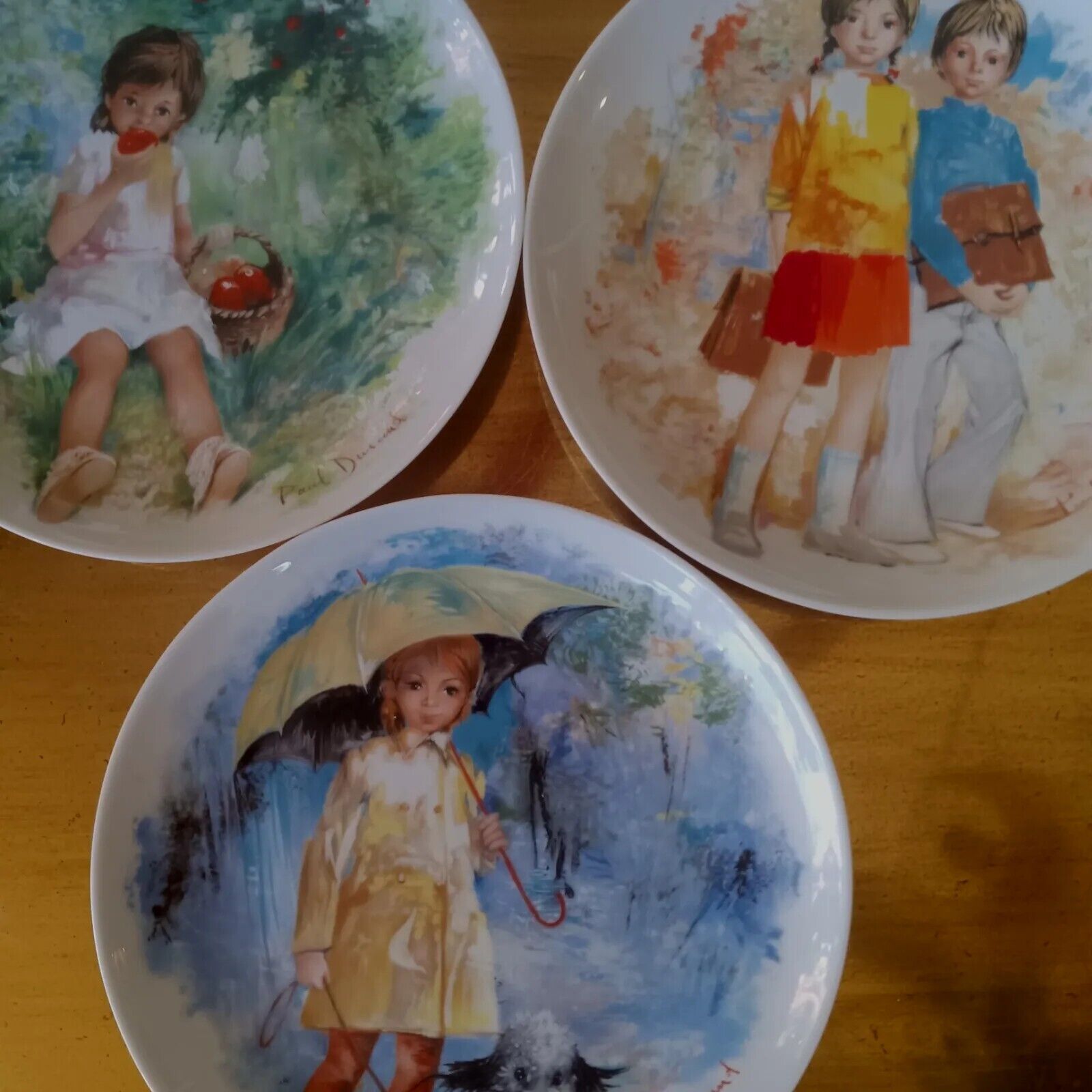 3 Paul Durant Plates Children’s Collection Marie-Ange, Fifi, Emilee & Phillipe 