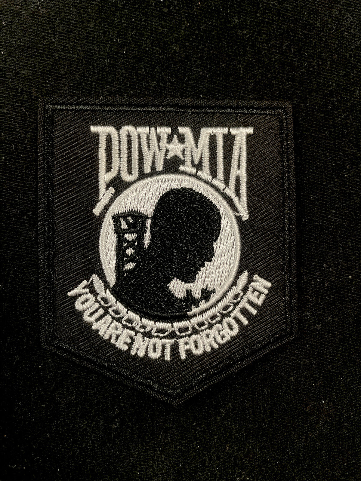 POW-MIA PATCH VIETNAM WAR embroidered iron-on military veteran emblem REMEMBERED