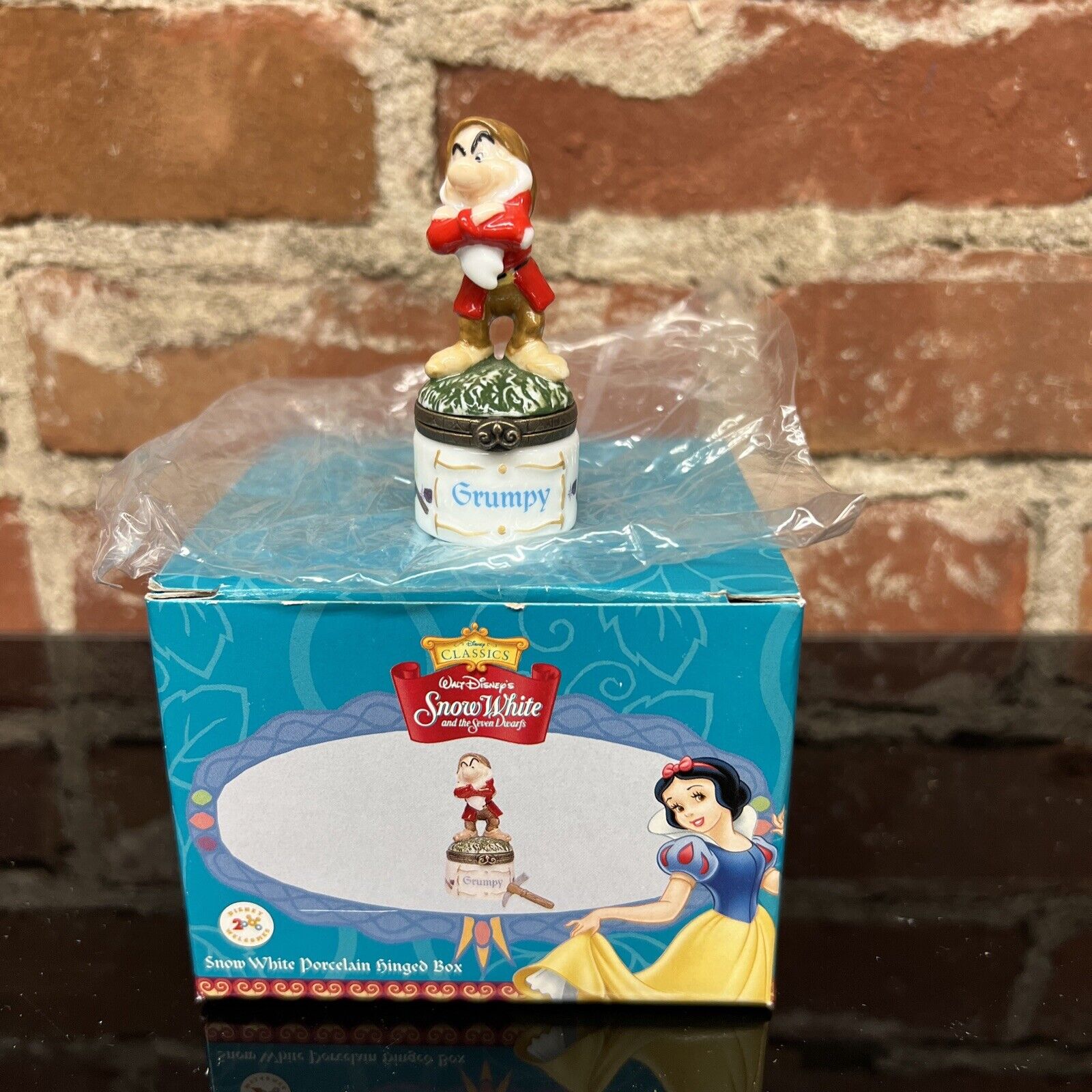 Disney Grumpy Porcelain Trinket Box Snow White Dwarf Lantern PHB Collection RARE