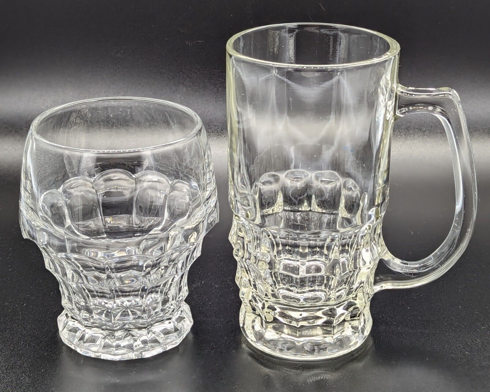 Early 20th Century Clayton Mayers ½Pint Jacobean Glass Tankard & Similar Tumbler