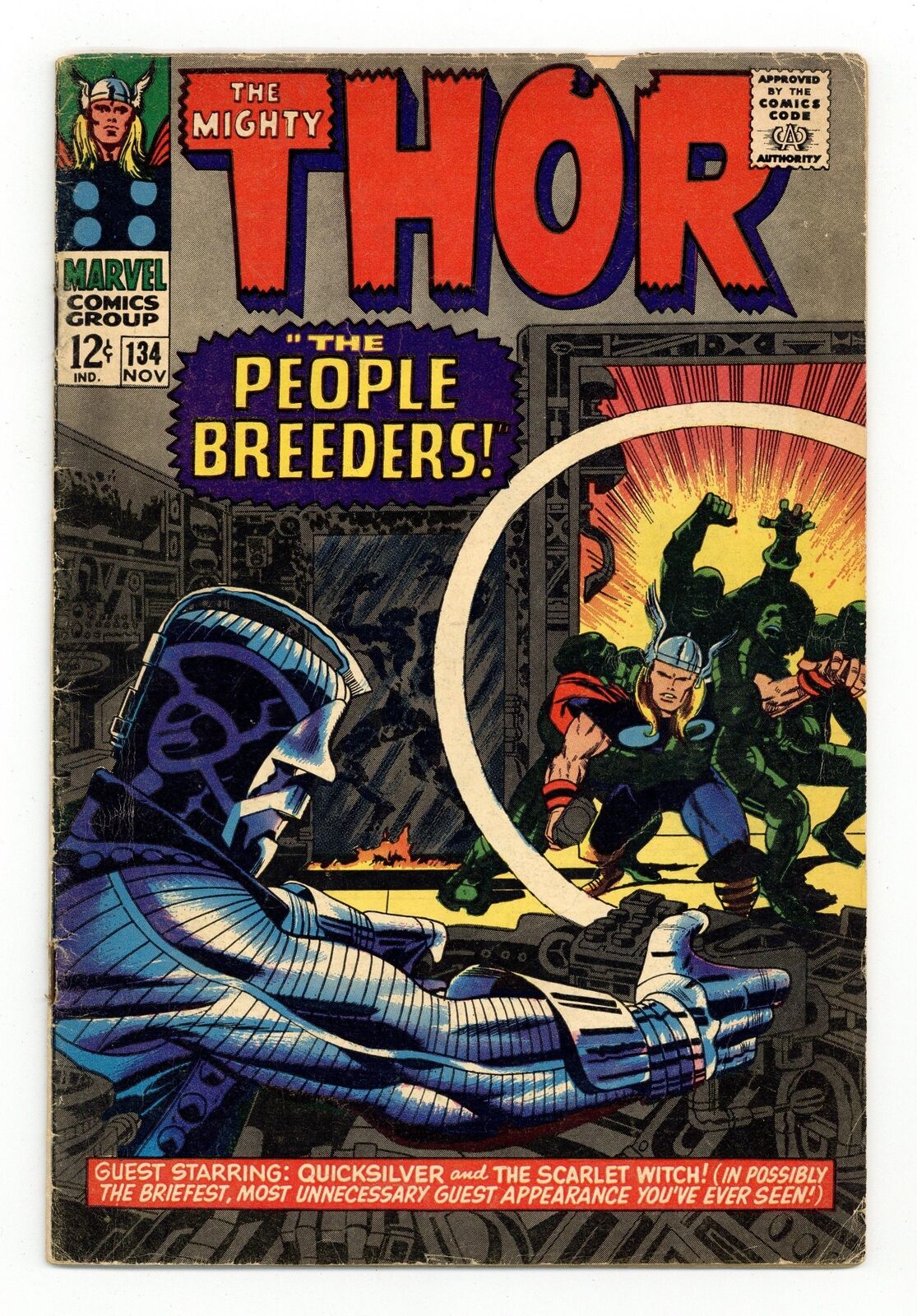 Thor #134 VG- 3.5 1966 1st app. High Evolutionary, Man-Beast