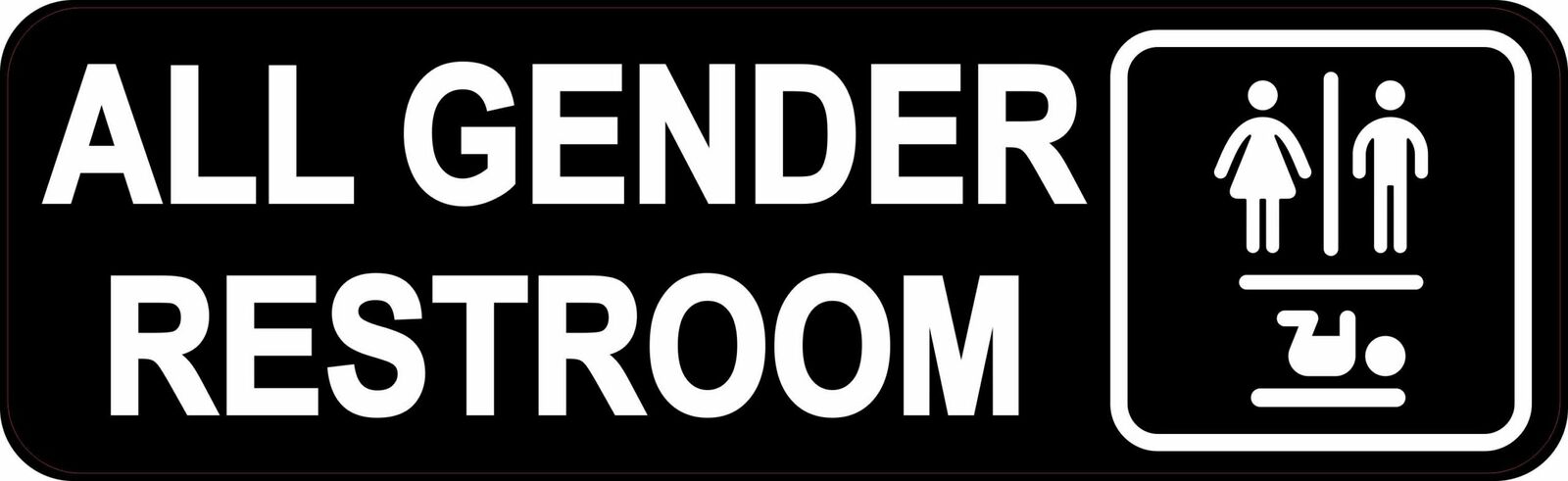 10in x 3in All Gender Restroom Vinyl Sticker Business Sign Decal