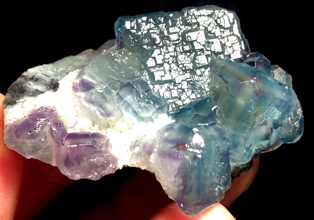 44g 1pc Natural Blue fluorite cube fluorite calcite quartz sample B116