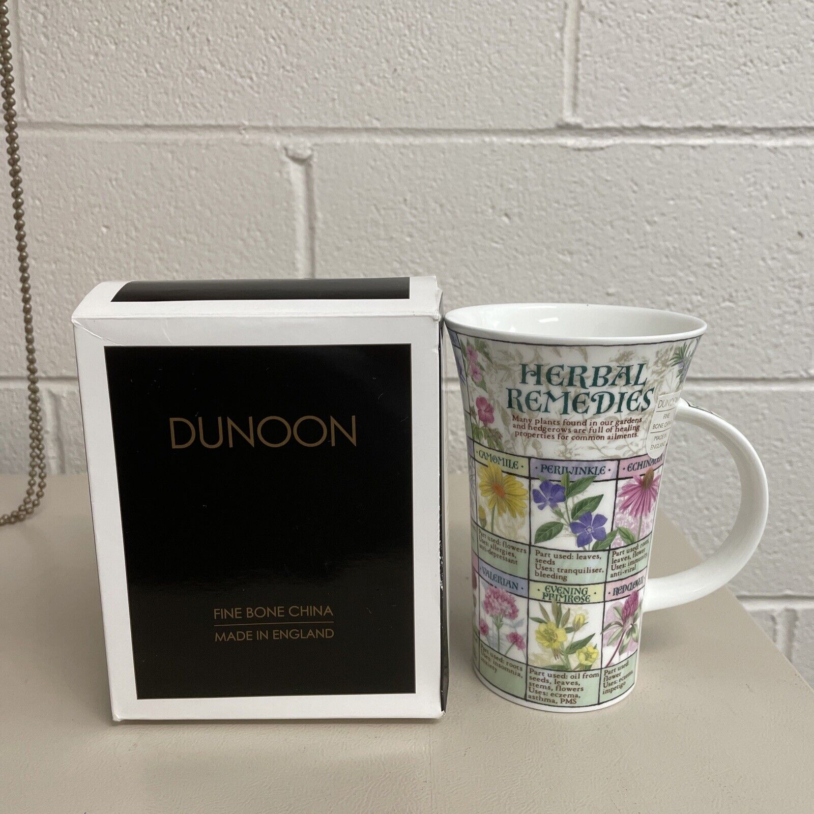 Dunoon Fine China Herbal Remedies Floral Mug with box