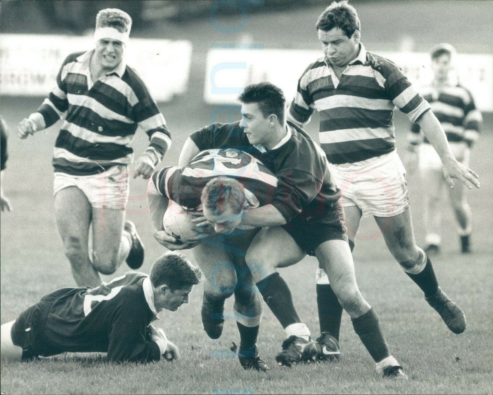 1990s Rugby Scarborough RUFCV Whitby 3/11/90 Press photo 10x8\
