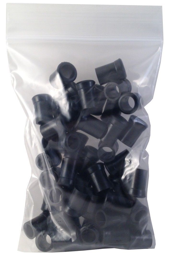BJ Long Soft Touch Pipe Mouthpiece Stem Rubber Bits - 50 in each Bag - 1260K