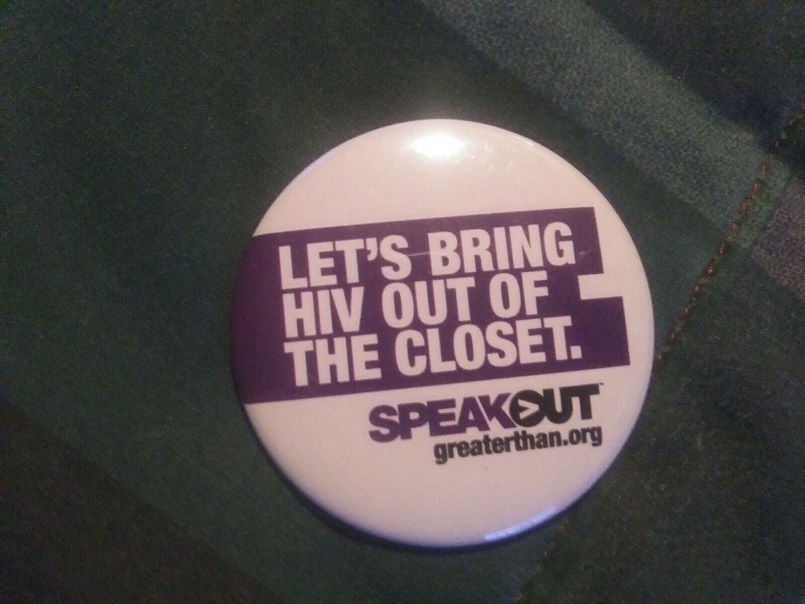 Hiv aids speak out speakout Pin Back Button 
