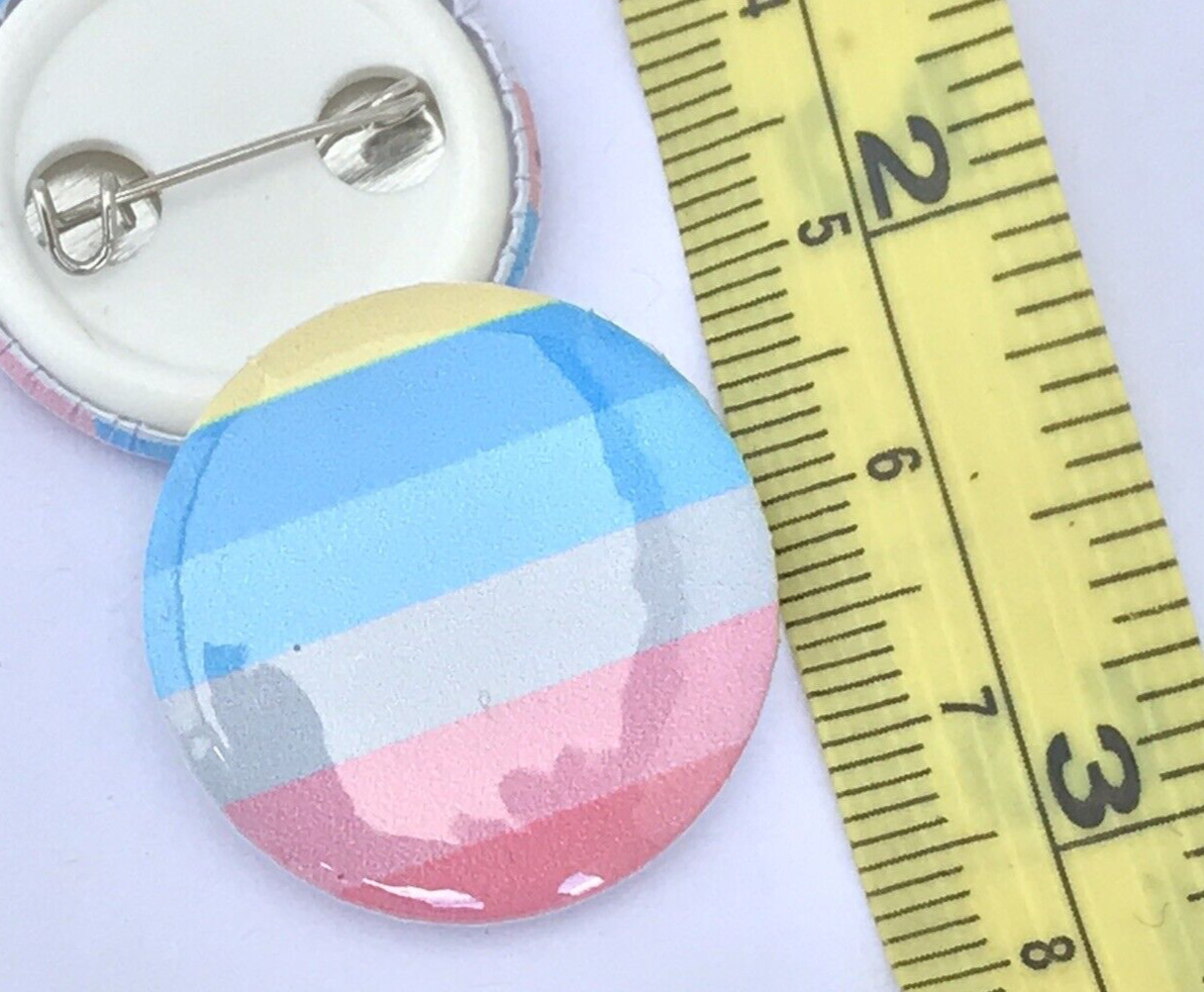 Genderflux pride rainbow LGBTQI+ 25mm pin badge 1 inch queer gay lesbian gender
