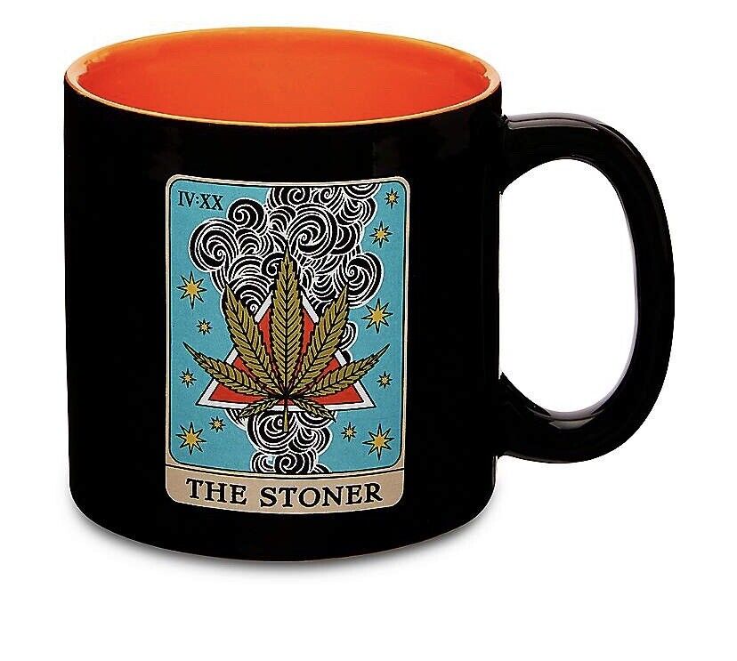 “The Stoner” Tarot Card Coffee Mug Black And Turquoise 20oz. Boho Gypsy