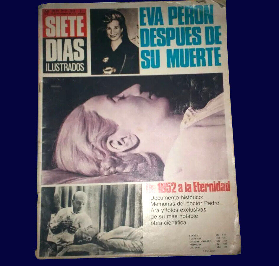 EVA PERON  EVITA Rare PHOTOS - Siete Dias Magazine 1974 Argentina