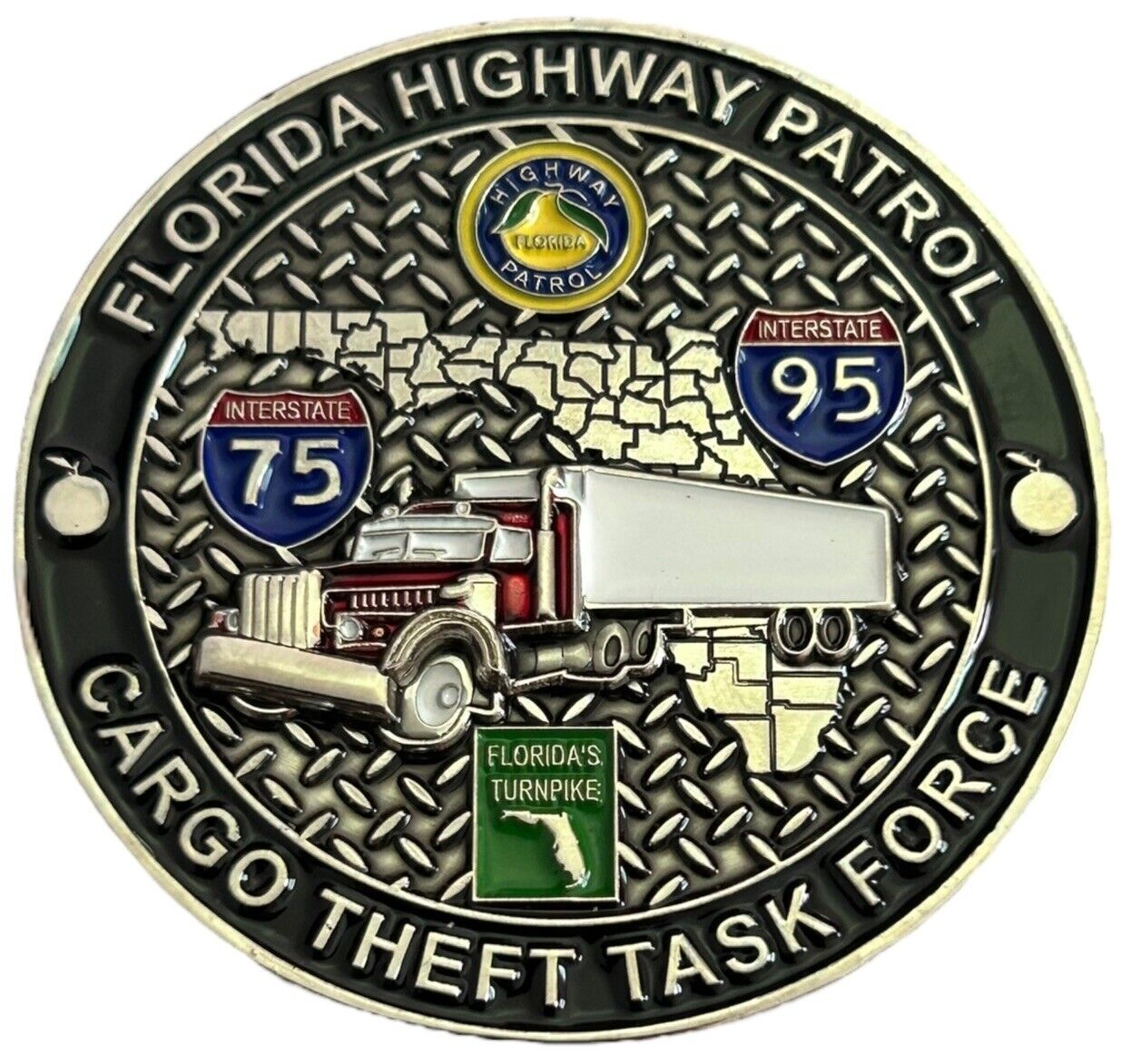 Florida Highway Patrol Cargo Theft Task Force Challenge Coin FHP State Trooper