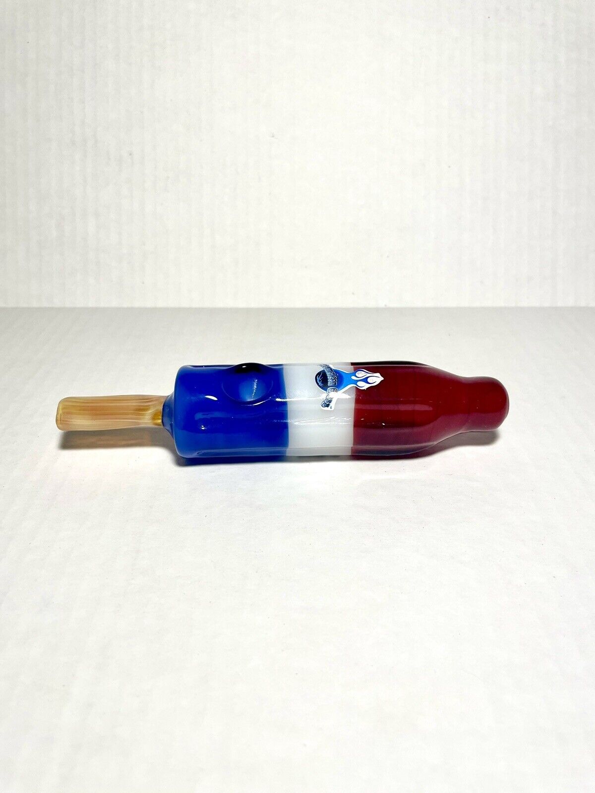 Chameleon Glass Bomb Pop Steamroller Tobacco Hand Pipe Spoon Red White Blue