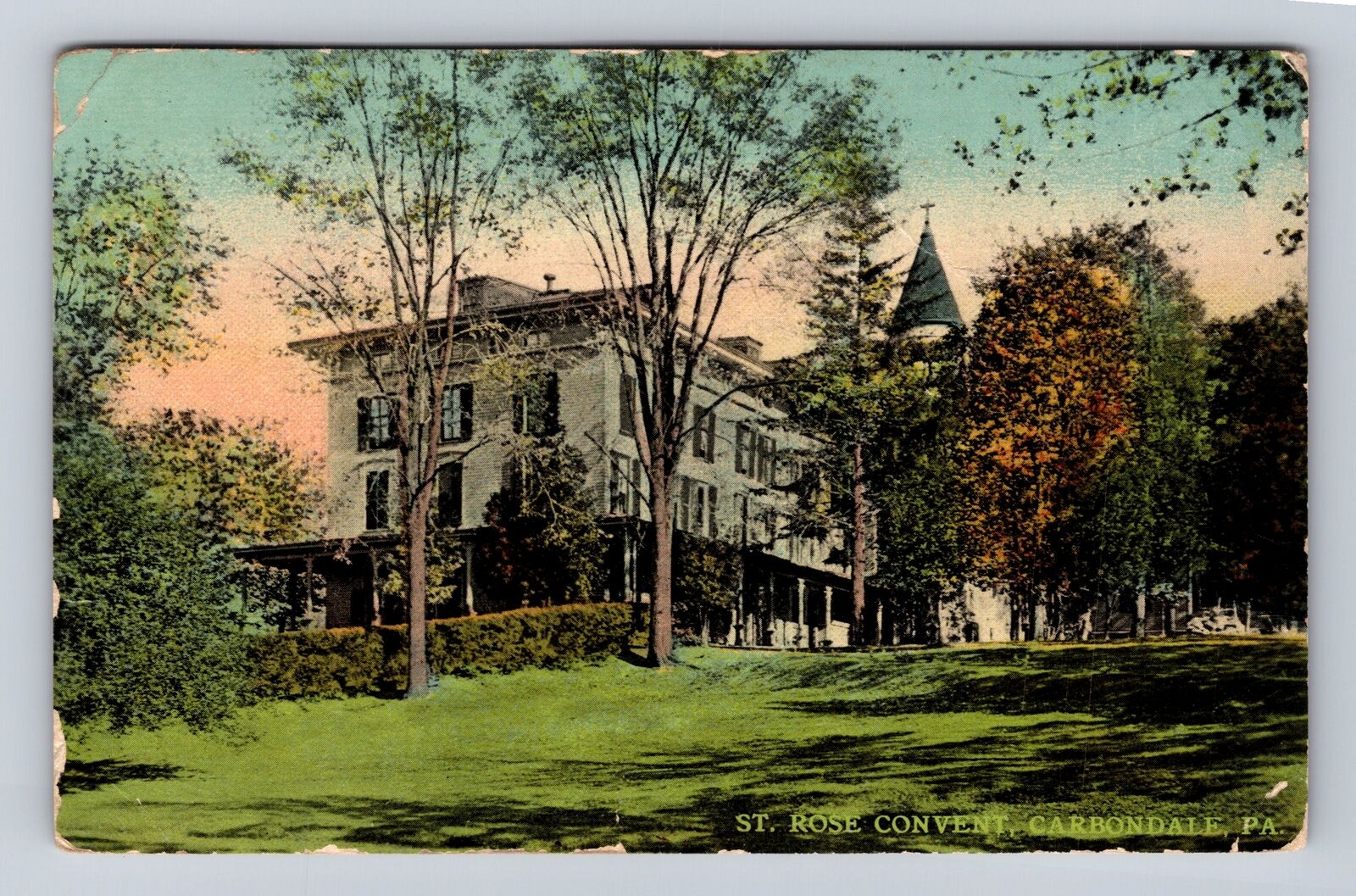 Carbondale PA-Pennsylvania, St Rose Convent, Antique, Vintage Souvenir Postcard